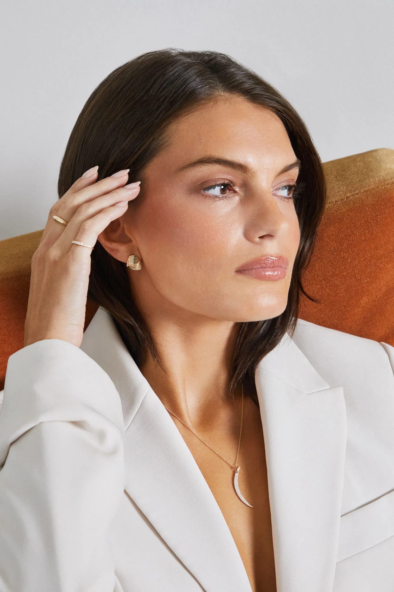 Diamond Crescent Necklace sold by EF Collection product image thumbnail 4