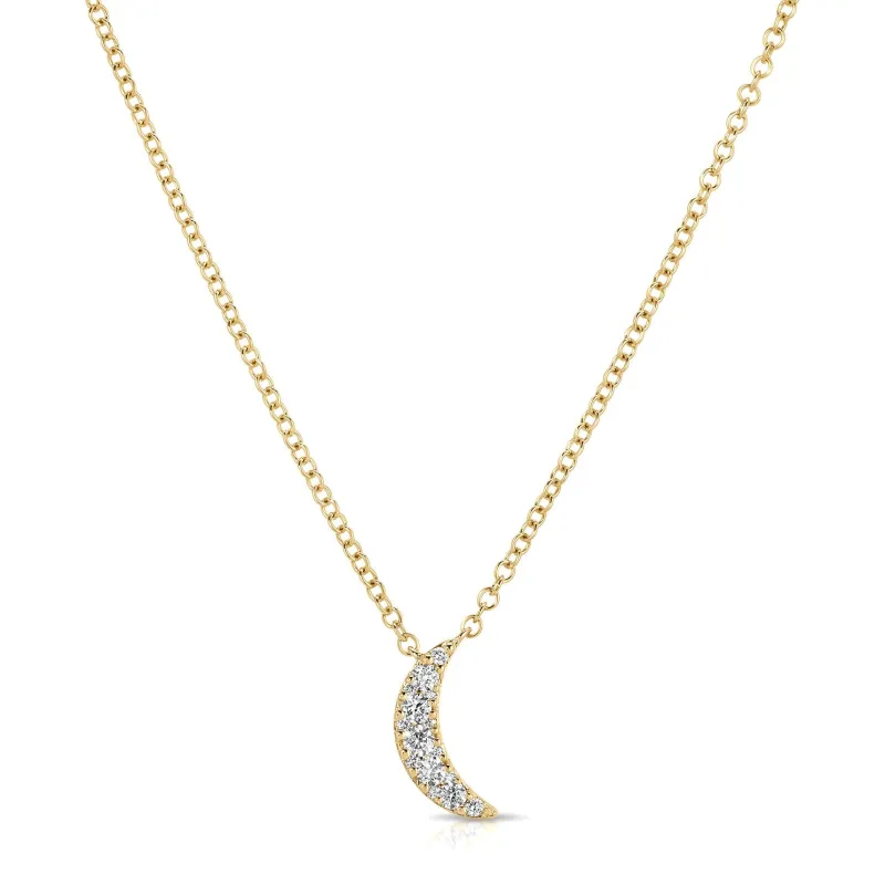 Full Cut Diamond Crescent Choker Necklace sold by EF Collection