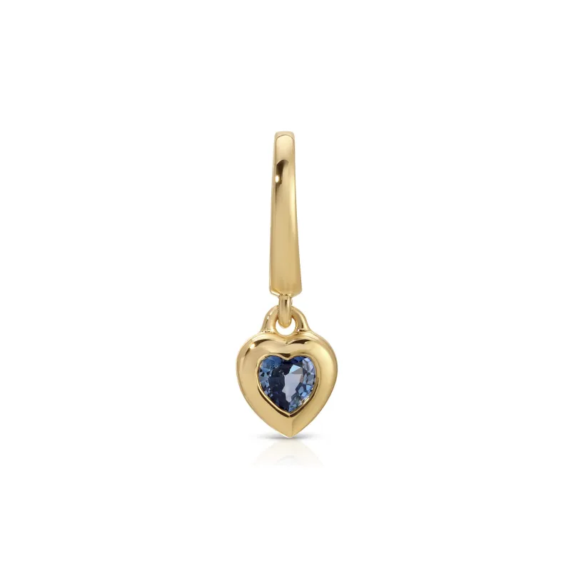 Mini Blue Sapphire Heart Clip Charm sold by EF Collection