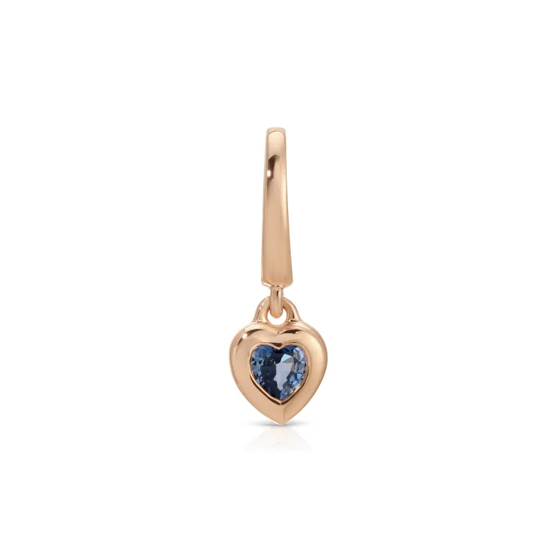 Mini Blue Sapphire Heart Clip Charm sold by EF Collection