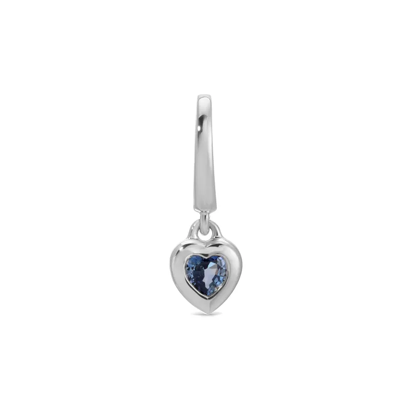 Mini Blue Sapphire Heart Clip Charm sold by EF Collection
