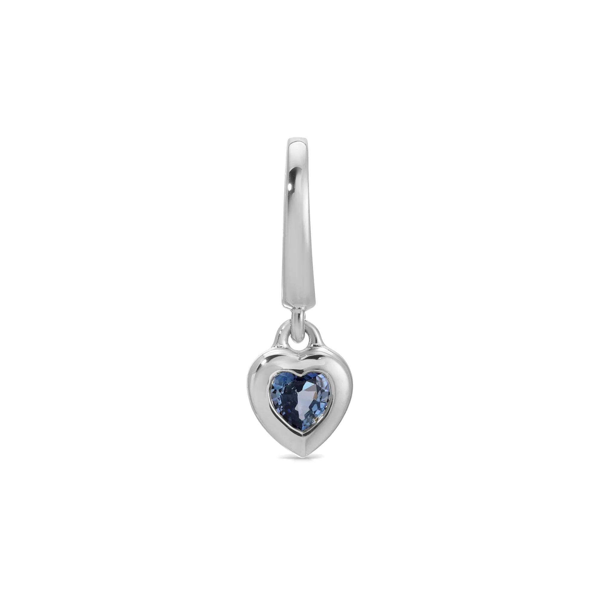 Mini Blue Sapphire Heart Clip Charm sold by EF Collection