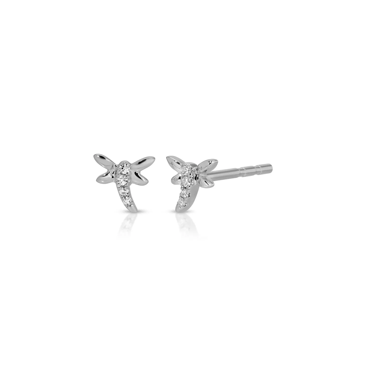 Diamond Mini Dragonfly Stud Earring sold by EF Collection