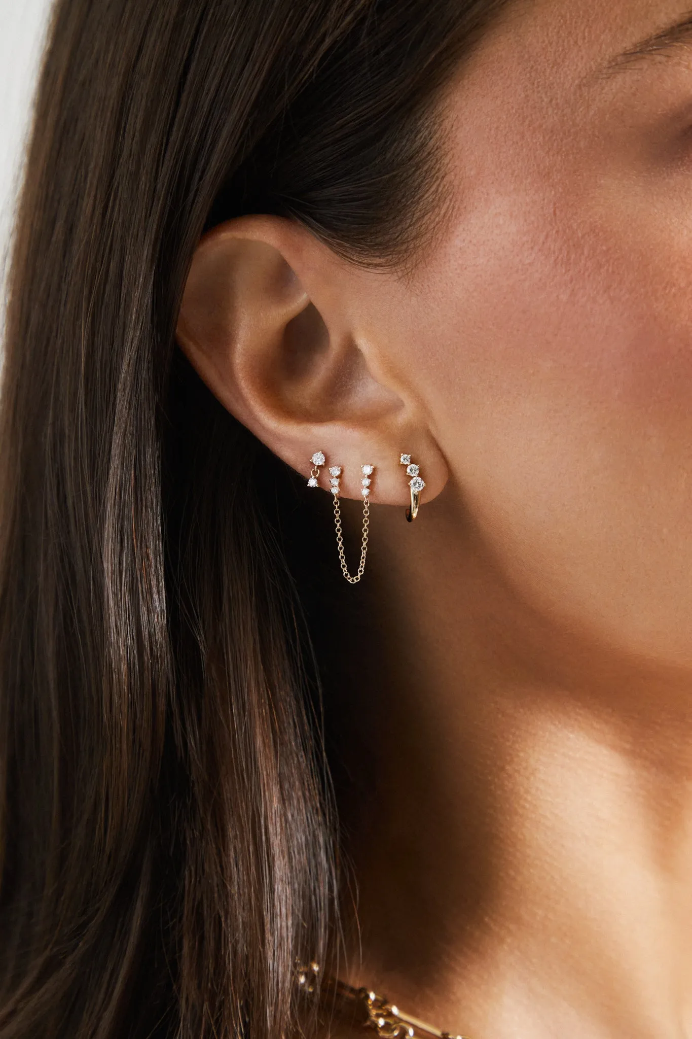 Diamond Leila Huggie Earrings sold by EF Collection product image thumbnail 2