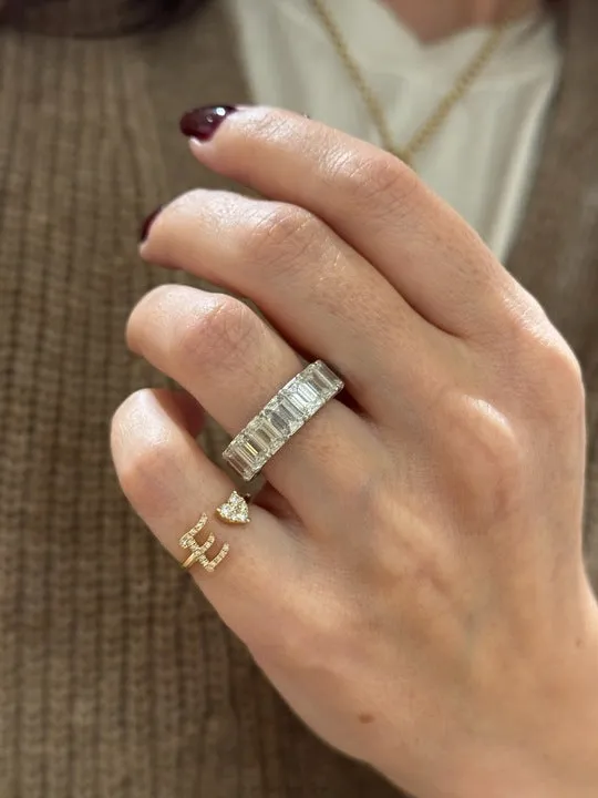 Full Cut Diamond Heart Initial Ring sold by EF Collection product image thumbnail 2