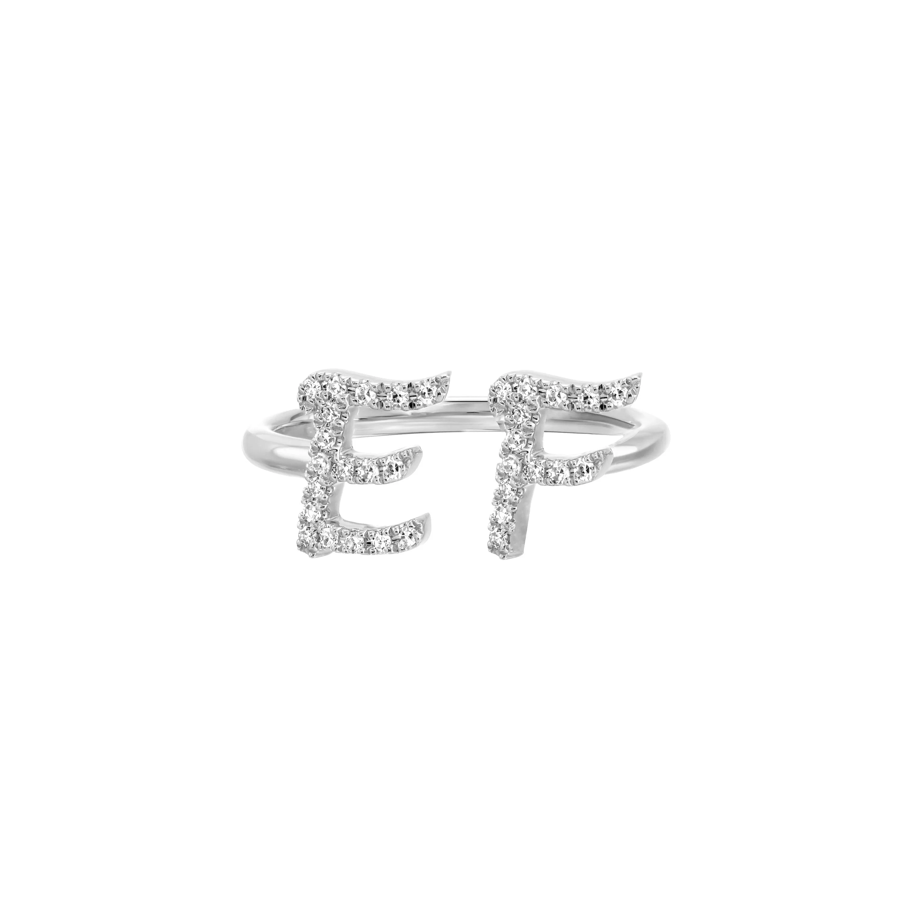 Diamond Double Initial Ring sold by EF Collection