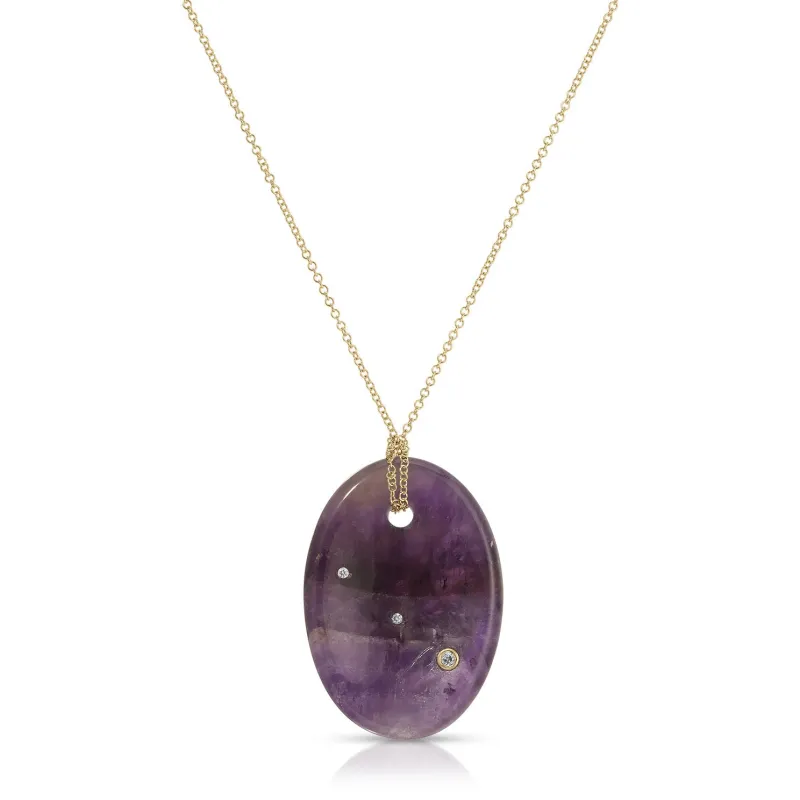 Amethyst Aura Necklace made by EF Collection