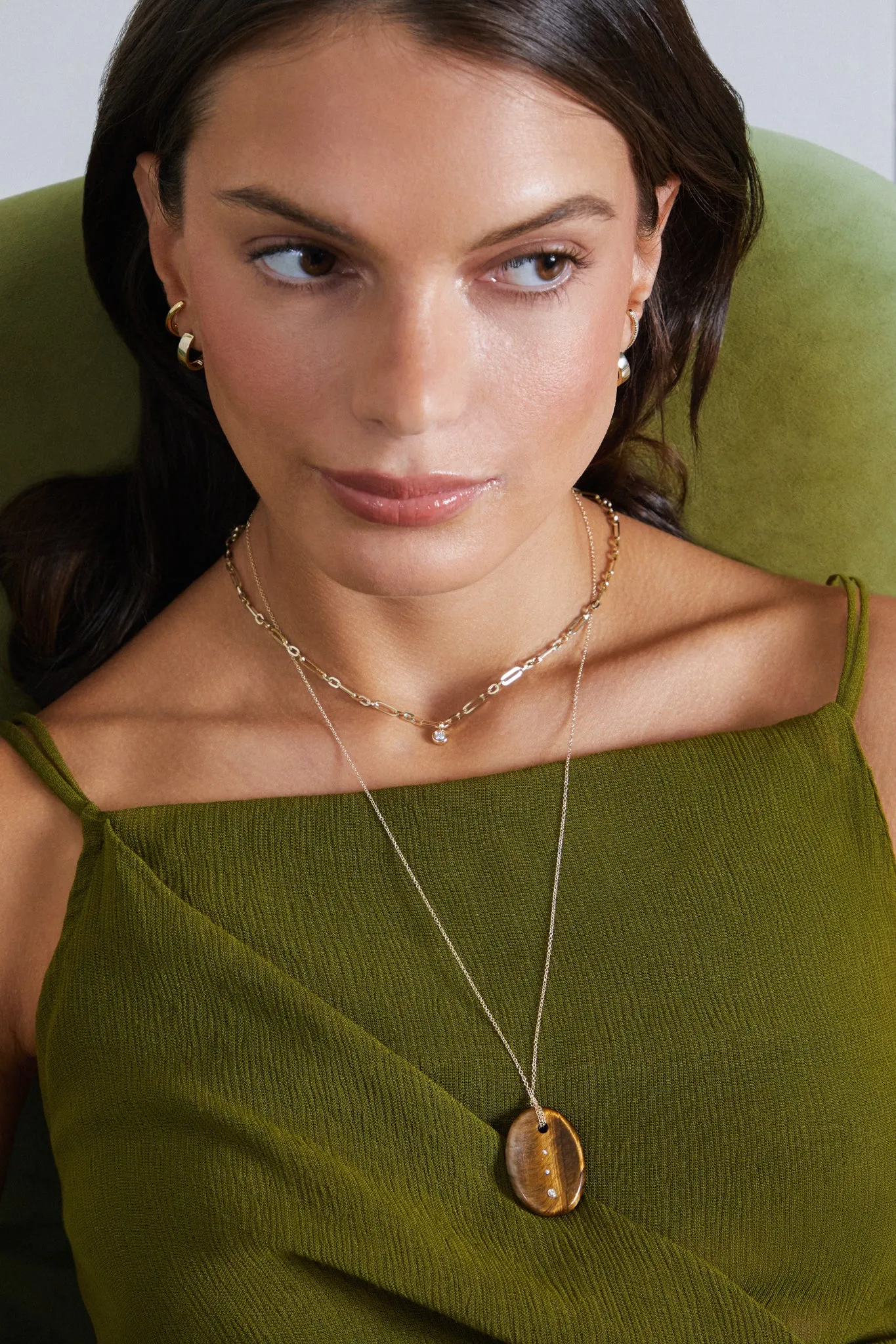 Tiger's Eye Aura Necklace sold by EF Collection product image thumbnail 2