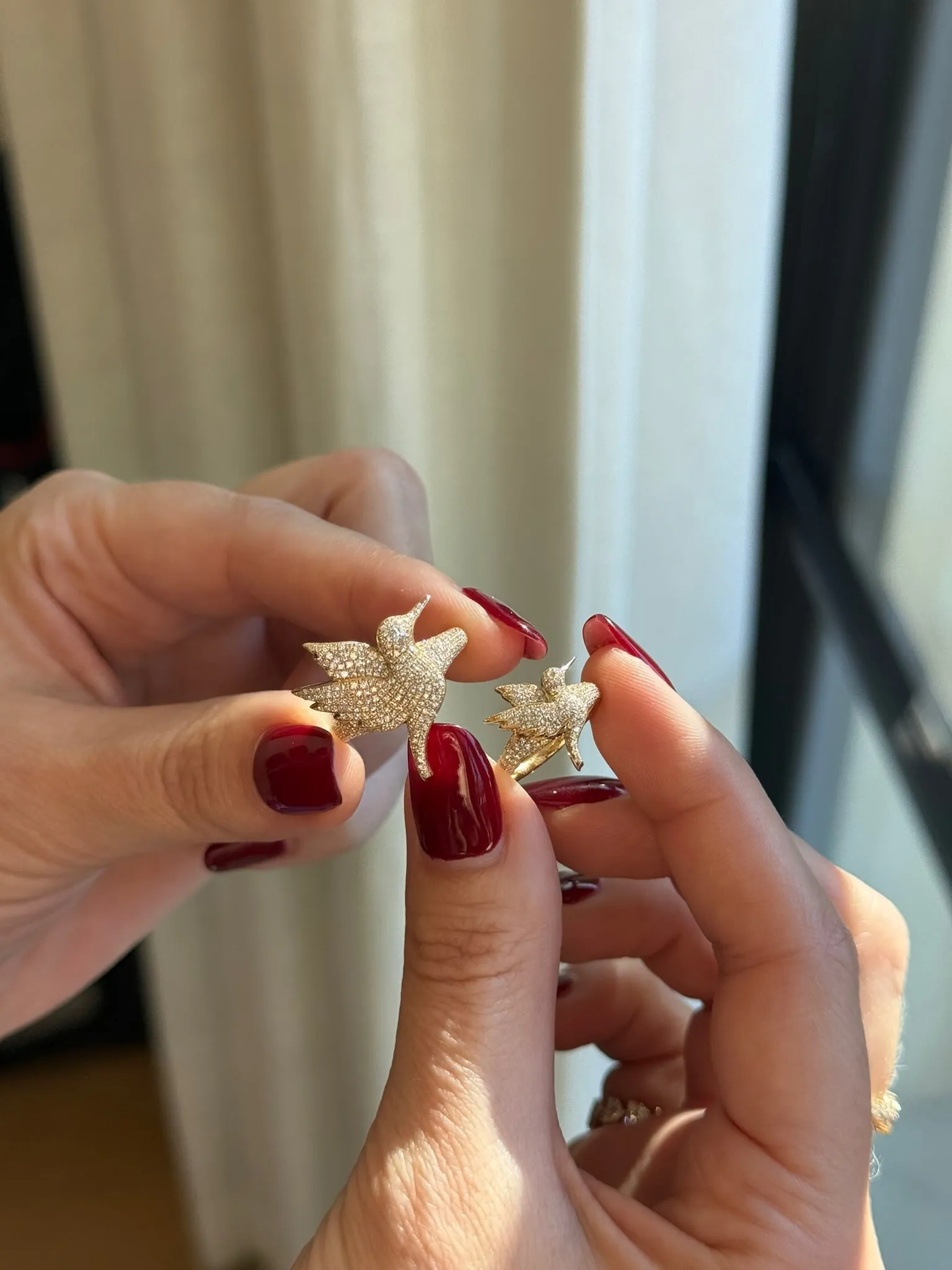 Pave Diamond Hummingbird Pinky Ring sold by EF Collection product image thumbnail 3