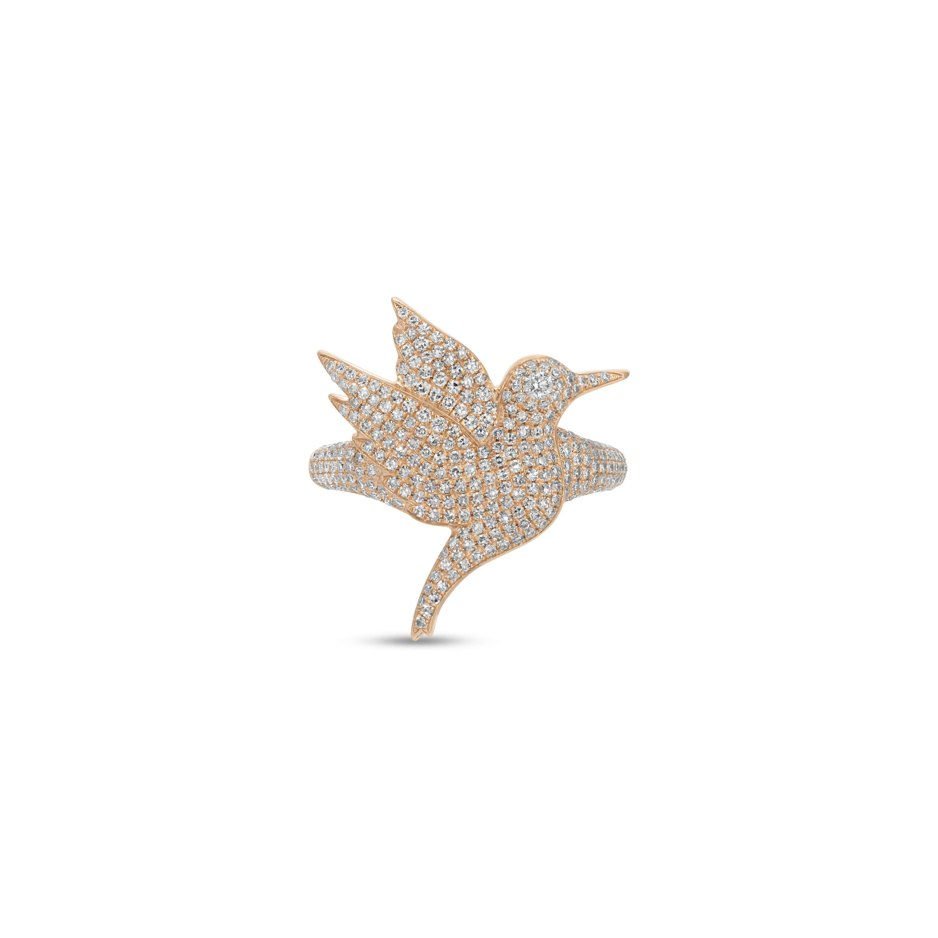 Pave Diamond Hummingbird Pinky Ring sold by EF Collection