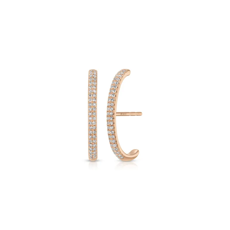 Diamond Cuffed Stud Earrings sold by EF Collection