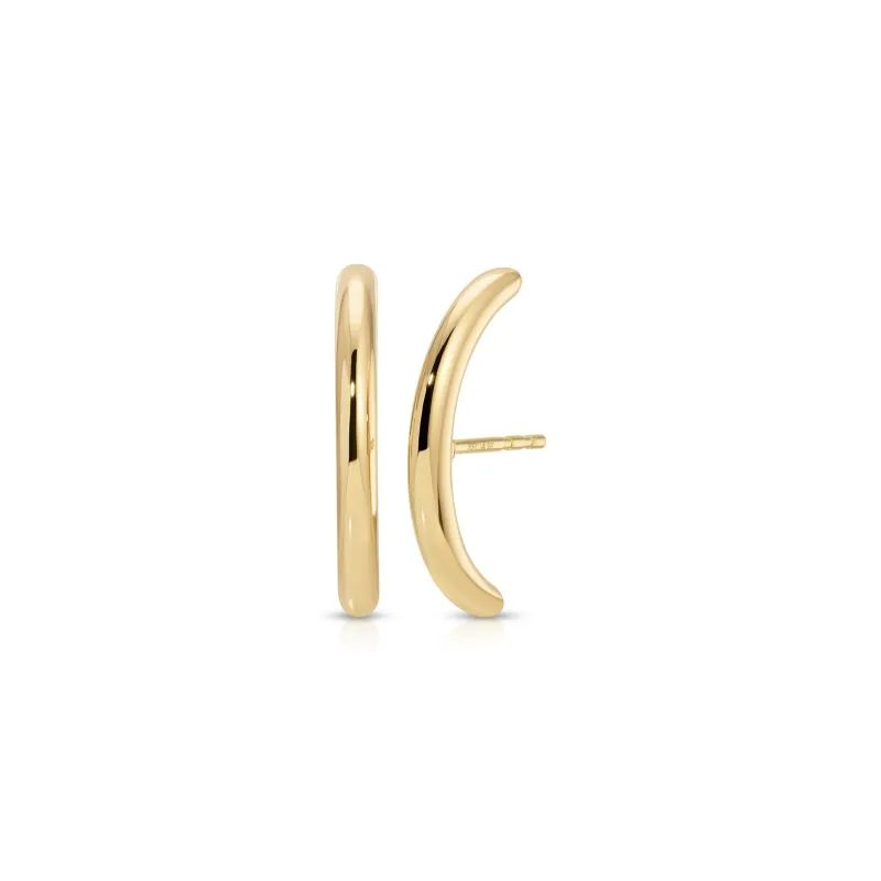 Gold Cuffed Stud Earrings sold by EF Collection