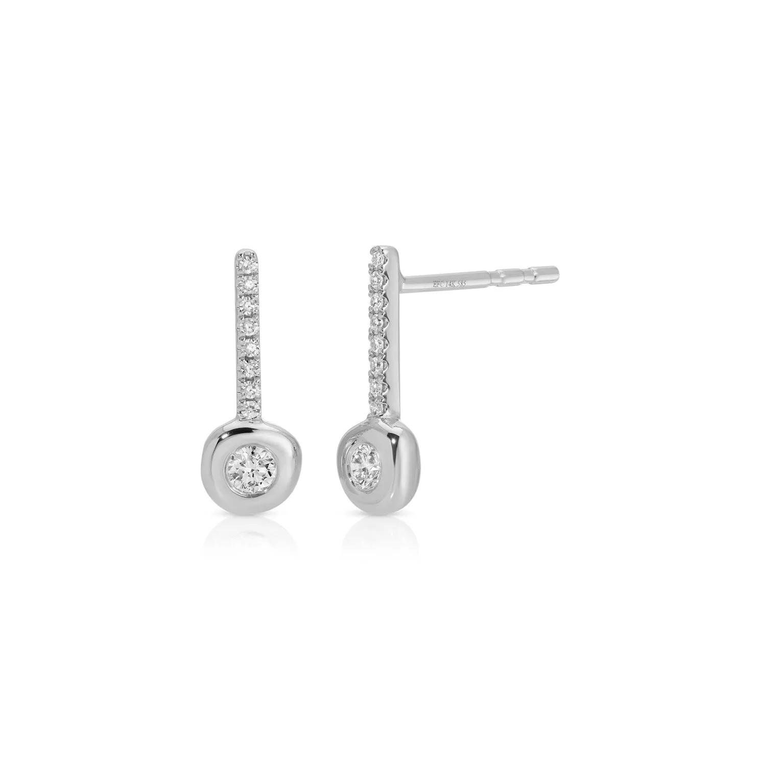 Diamond Pillow Bar Stud Earrings sold by EF Collection