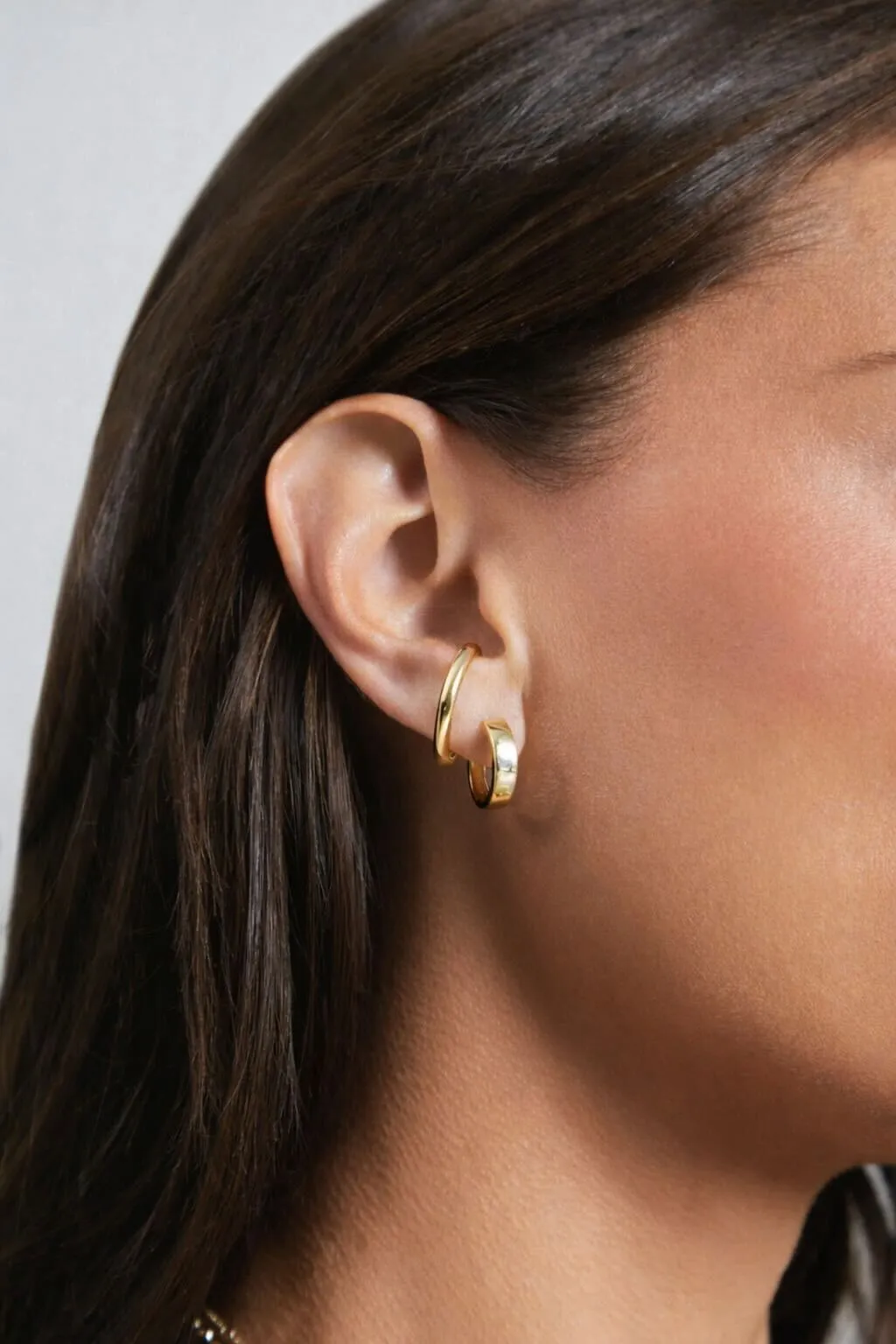 Gold Cuffed Stud Earrings sold by EF Collection product image thumbnail 2