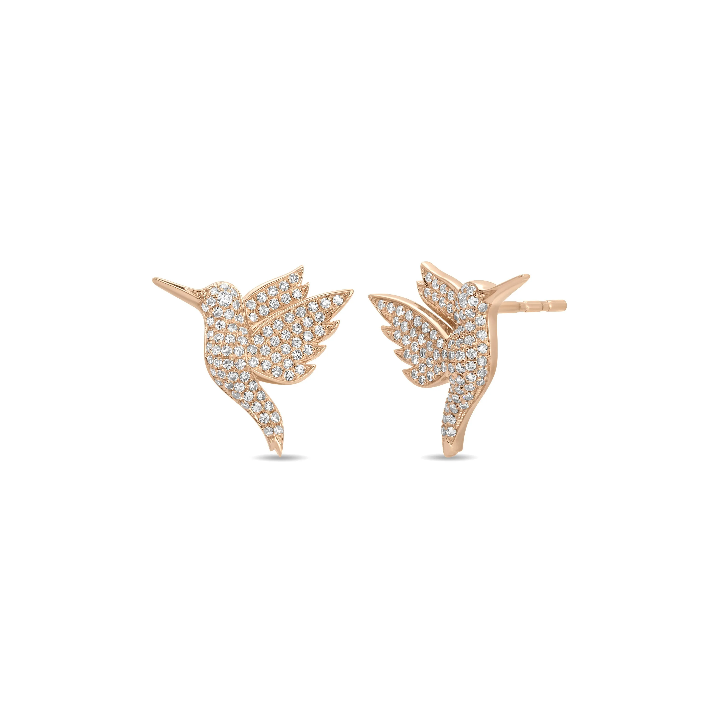 Pave Diamond Hummingbird Stud Earrings sold by EF Collection