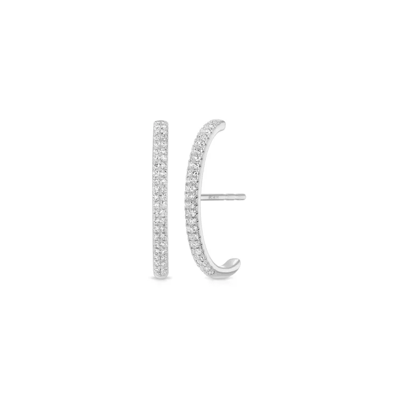 Diamond Cuffed Stud Earrings sold by EF Collection