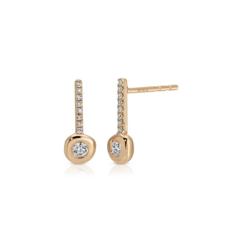 Diamond Pillow Bar Stud Earrings sold by EF Collection