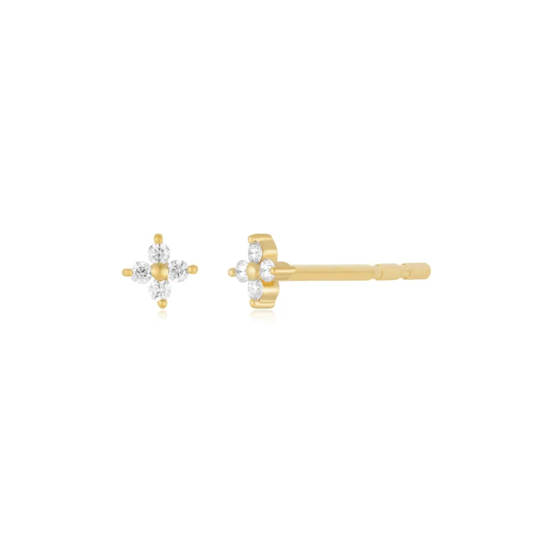 Mini Diamond Fleur Stud Earring made by EF Collection