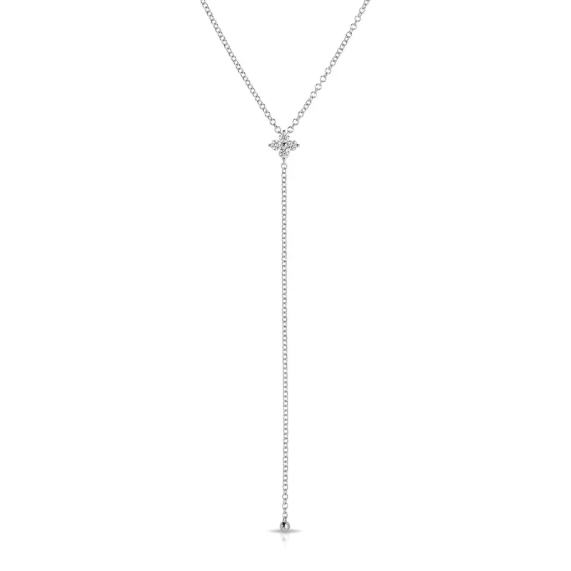 Diamond Fleur Lariat made by EF Collection