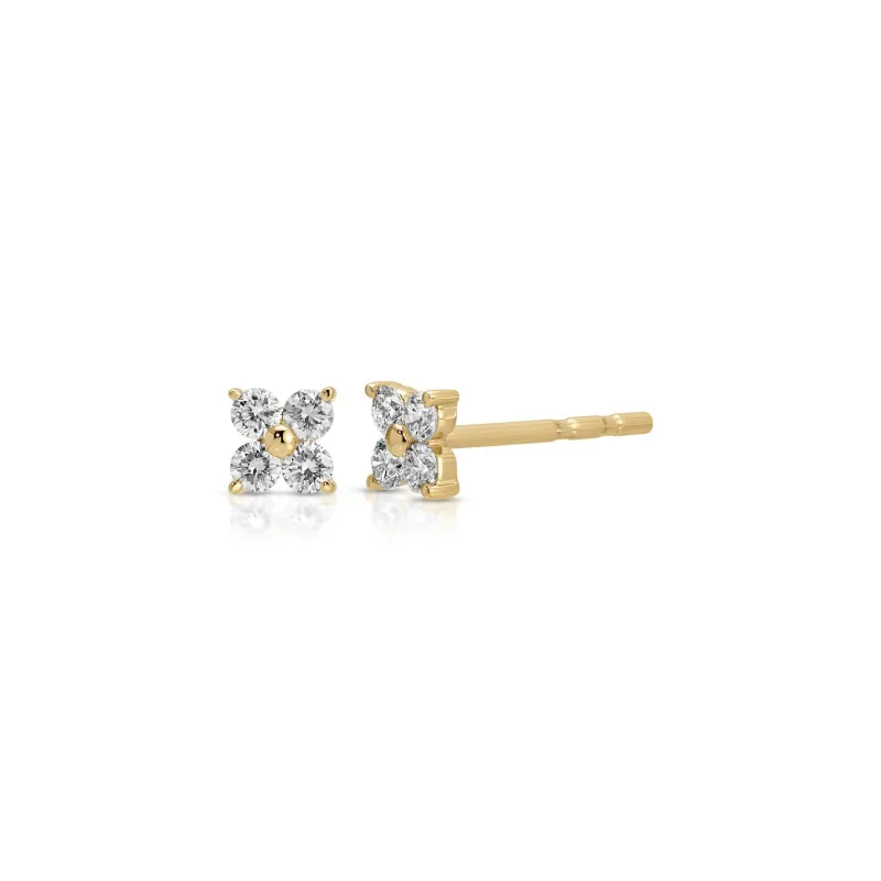 Diamond Fleur Stud Earring made by EF Collection