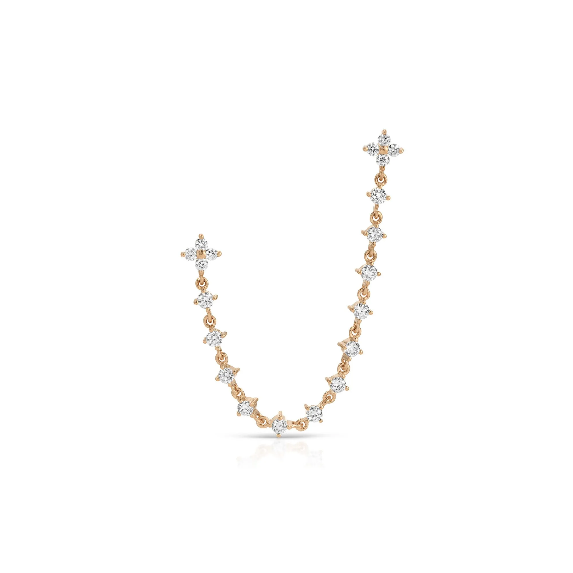 Diamond Fleur Double Stud Earring sold by EF Collection