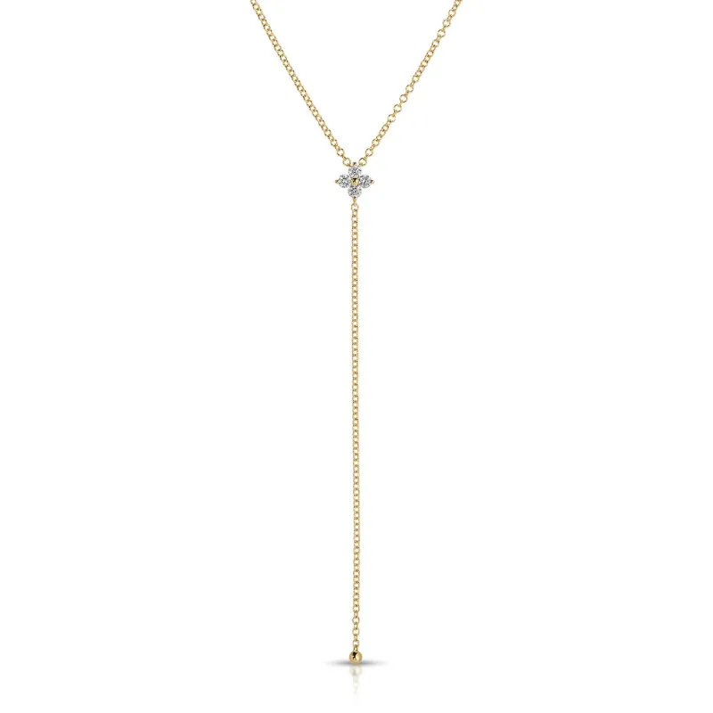 Diamond Fleur Lariat made by EF Collection