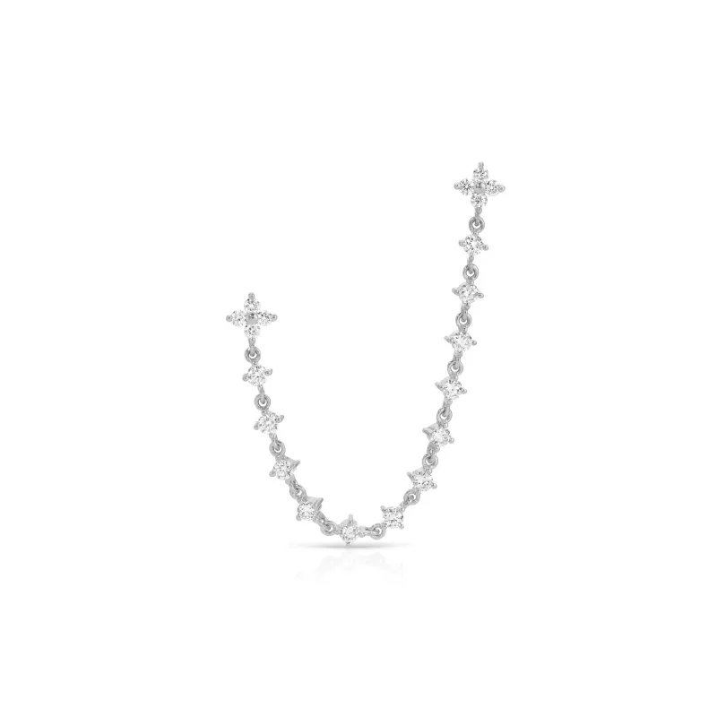 Diamond Fleur Double Stud Earring made by EF Collection