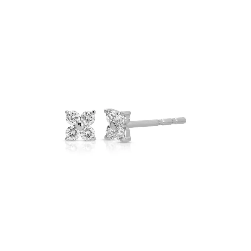 Diamond Fleur Stud Earring made by EF Collection