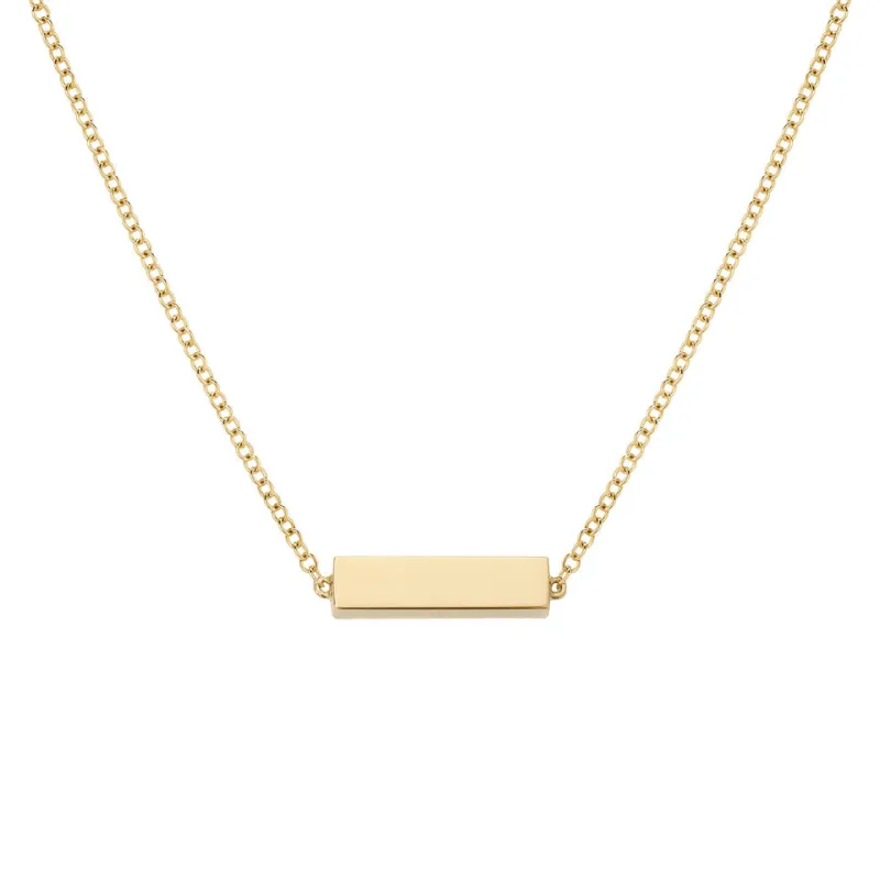 Gold Block Chain Necklace made by EF Collection