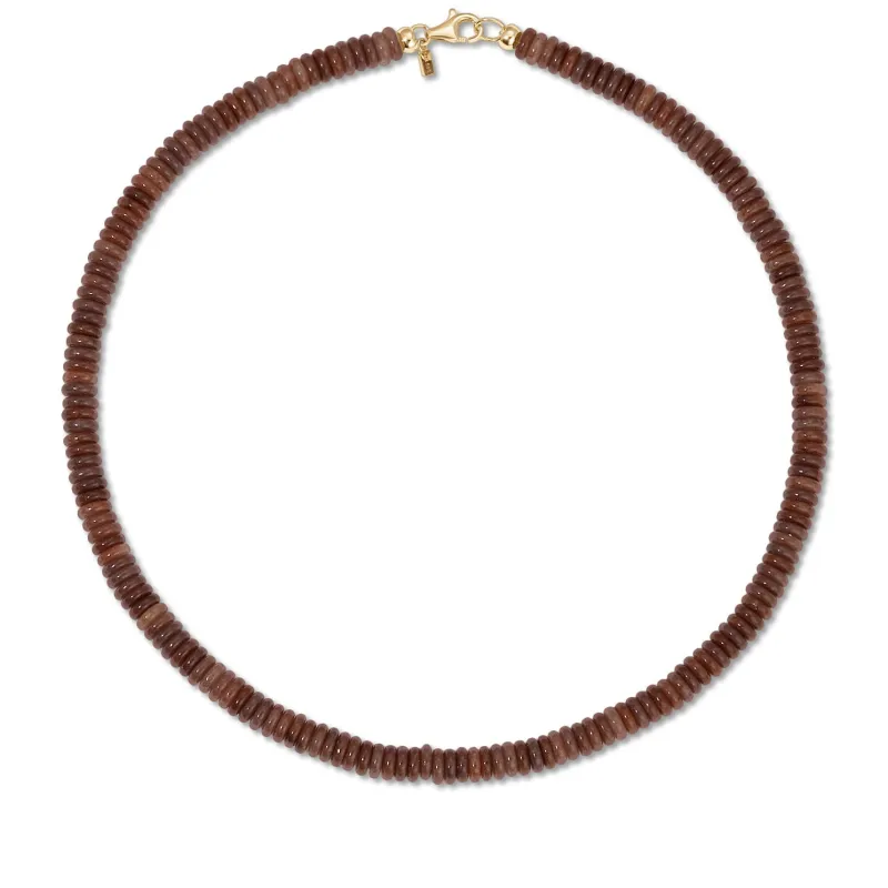 Plum Aventurine Rondelle Bead Necklace made by EF Collection