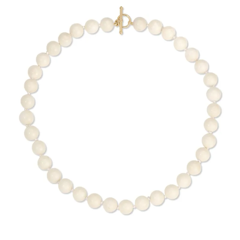 Luna Bead Necklace In White Coral made by EF Collection