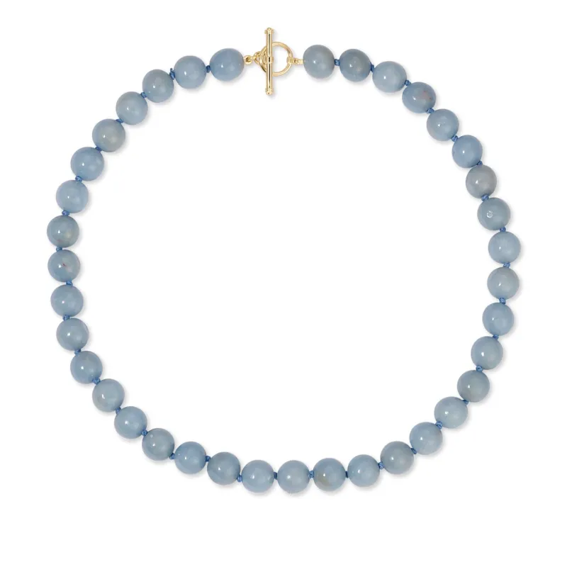 Luna Bead Necklace In Angelite made by EF Collection