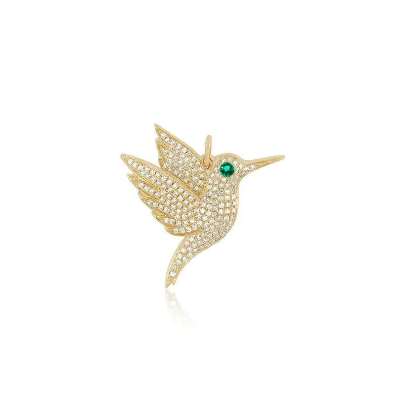 Pave Diamond Hummingbird Charm made by EF Collection