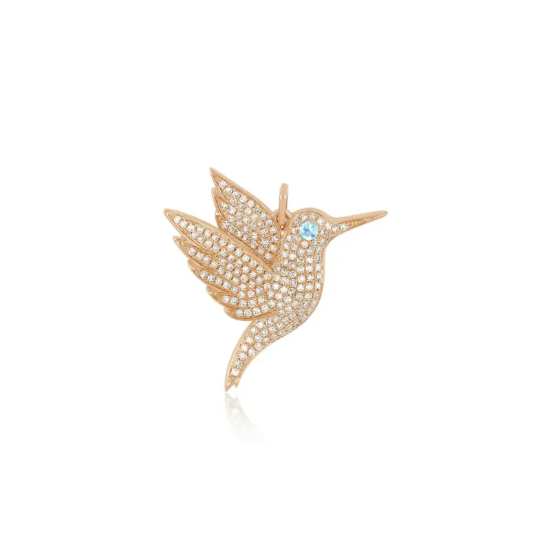 Pave Diamond Hummingbird Charm made by EF Collection