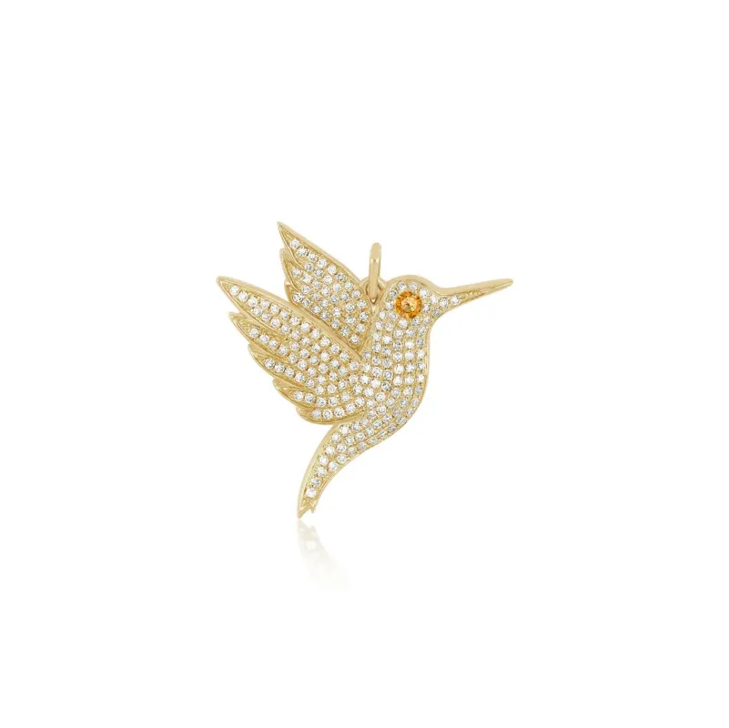 Pave Diamond Hummingbird Charm made by EF Collection