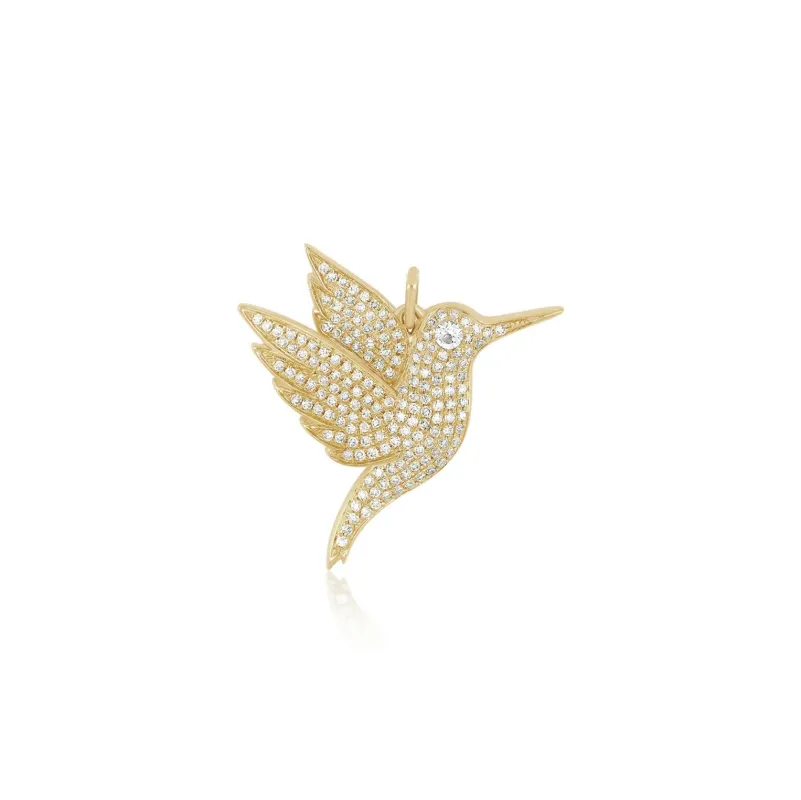 Pave Diamond Hummingbird Charm made by EF Collection