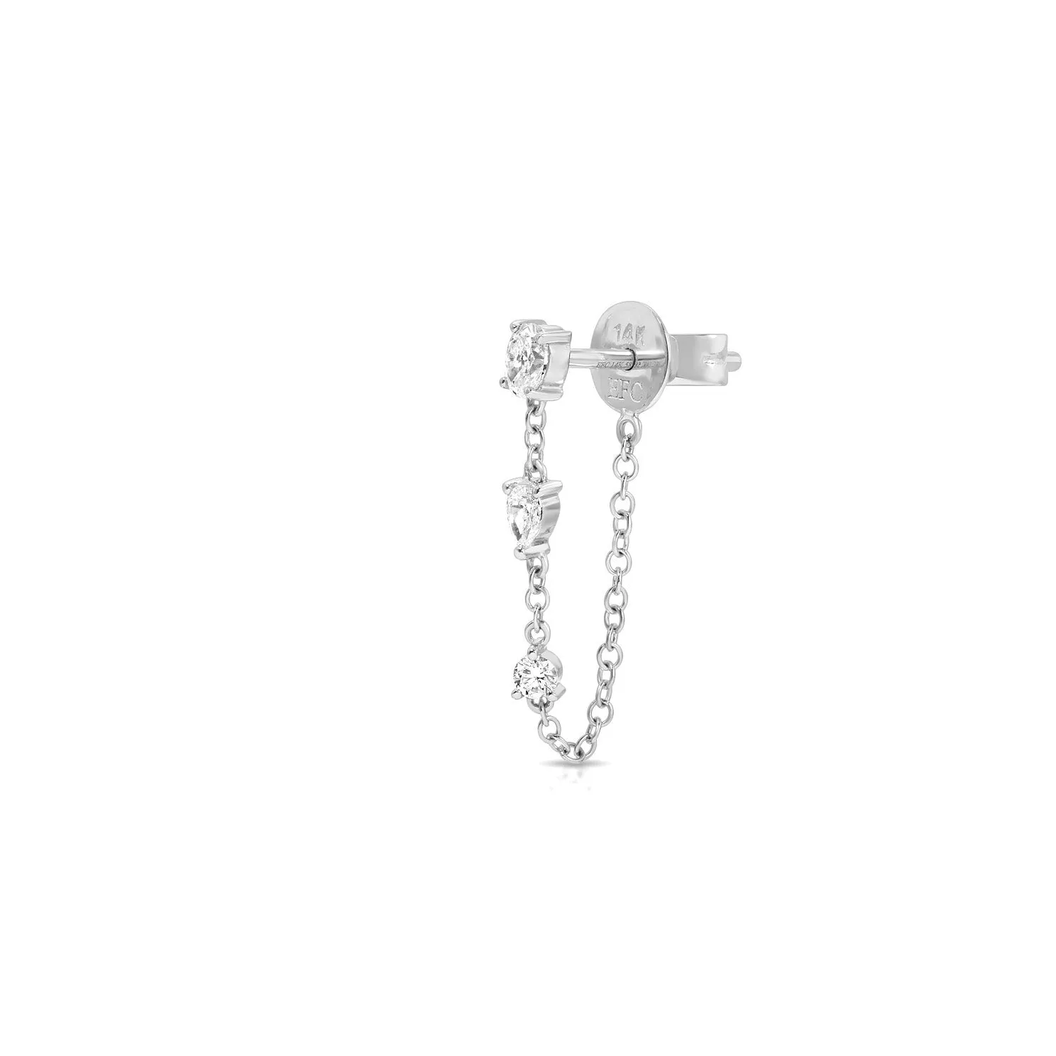 Mixed Shape Diamond Chain Stud Earrings sold by EF Collection product image thumbnail 3