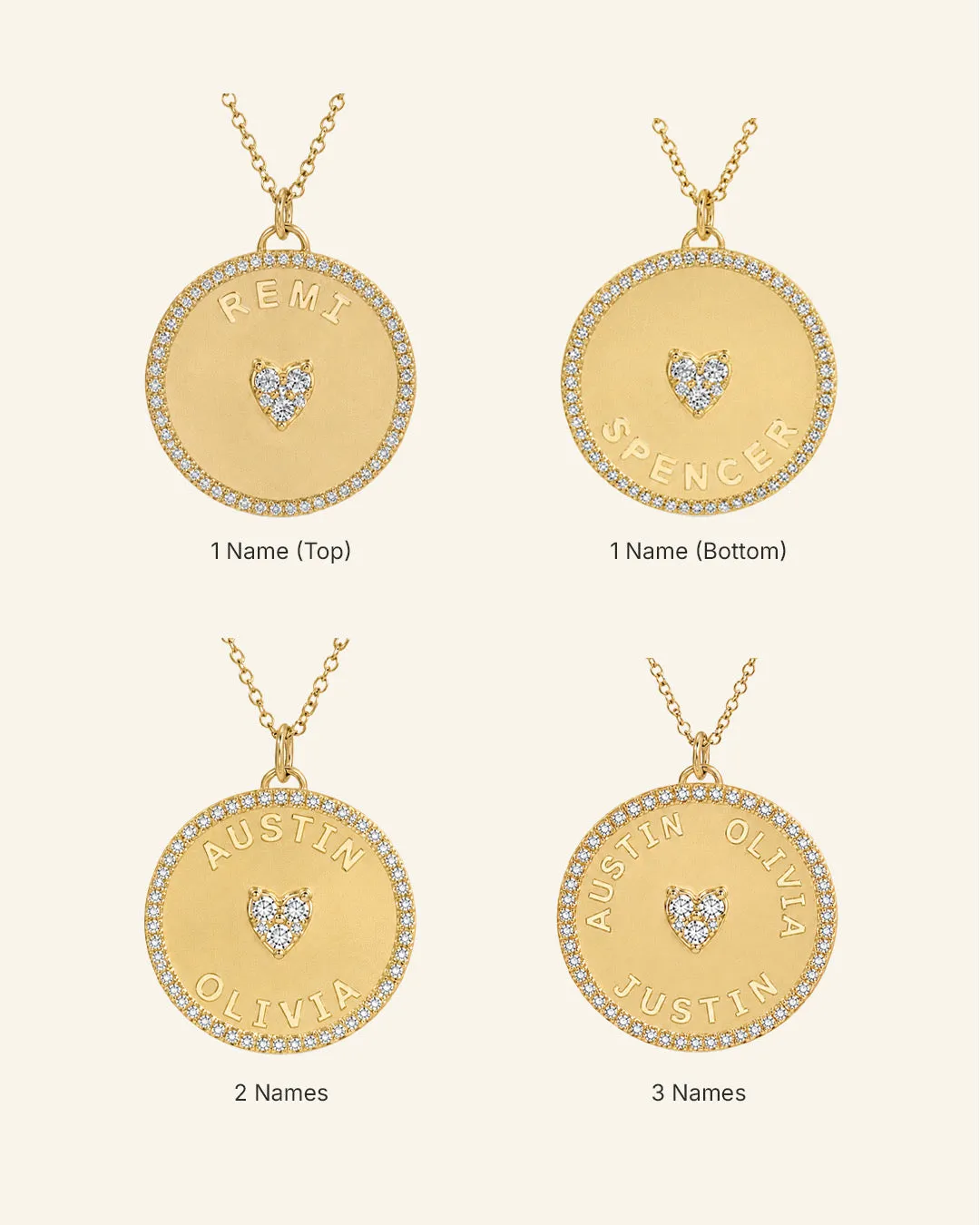 Diamond Love Letter Disc Necklace sold by EF Collection product image thumbnail 3