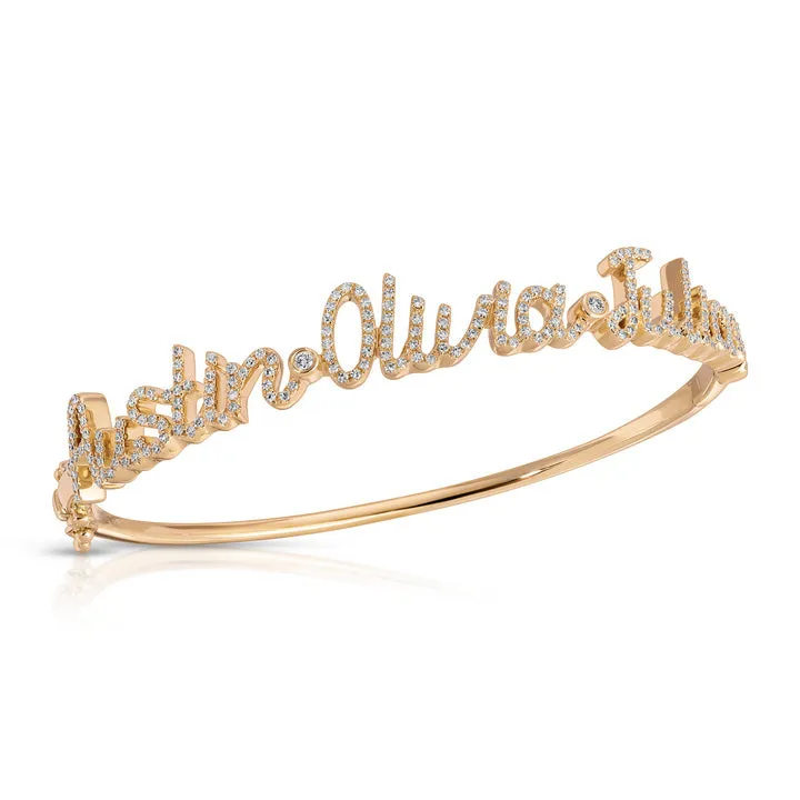 Diamond Script Name Bangle sold by EF Collection product image thumbnail 5