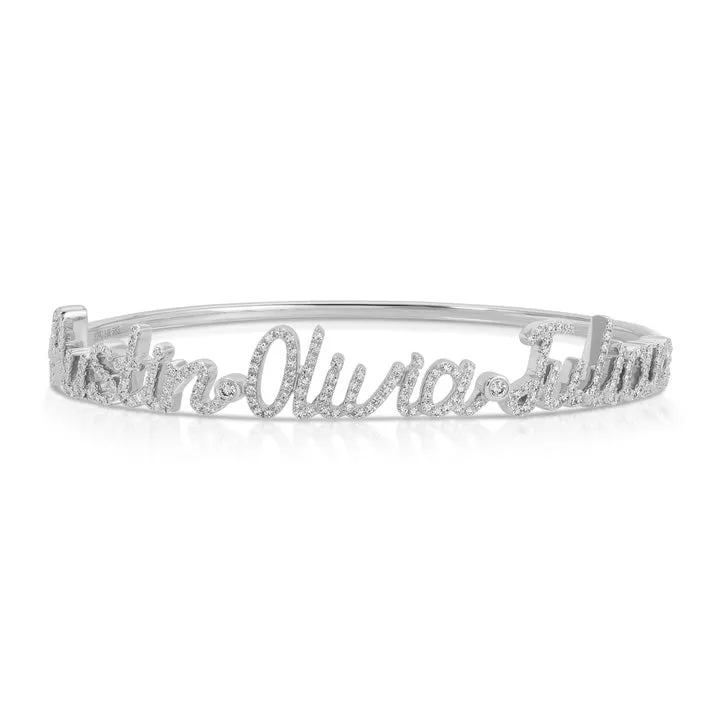 Diamond Script Name Bangle sold by EF Collection product image thumbnail 4