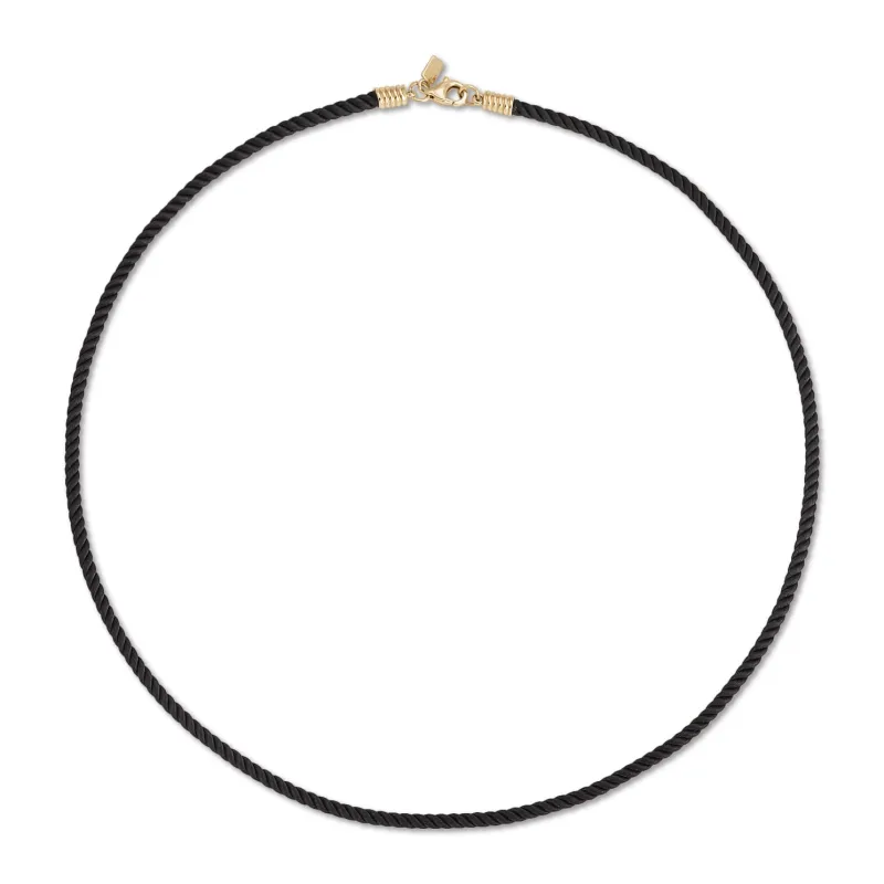 Twisted Cord Necklace In Midnight made by EF Collection