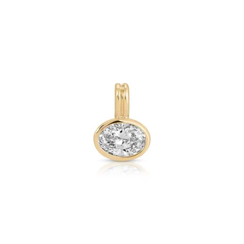 Bezel Set Oval Diamond Clip Charm made by EF Collection