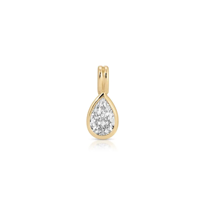 Bezel Set Pear Diamond Clip Charm made by EF Collection