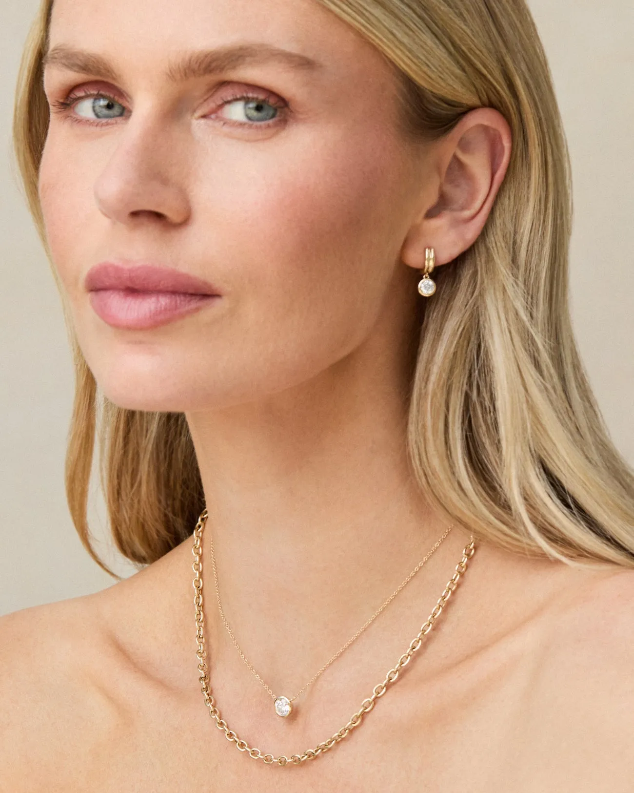 Floating Bezel Set Round Diamond Necklace sold by EF Collection product image thumbnail 5