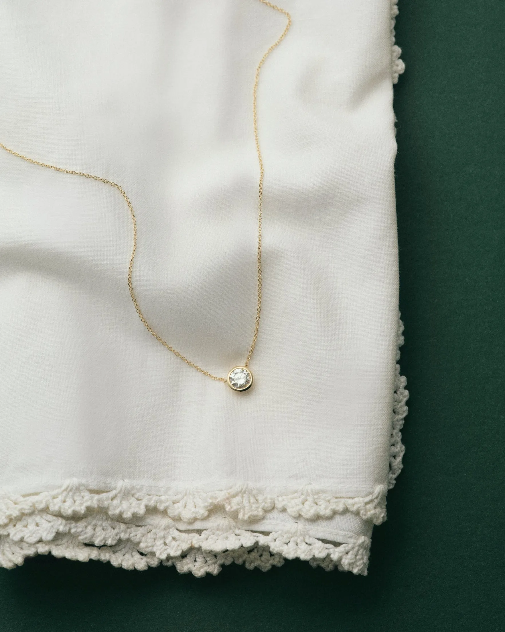 Floating Bezel Set Round Diamond Necklace sold by EF Collection product image thumbnail 4