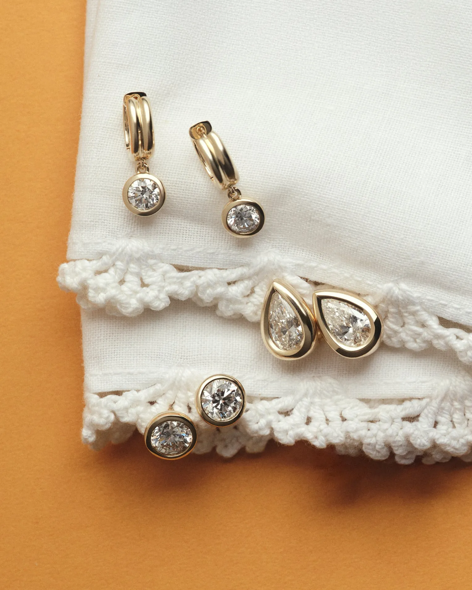 Bezel Set Round Diamond Stud Earrings sold by EF Collection product image thumbnail 3