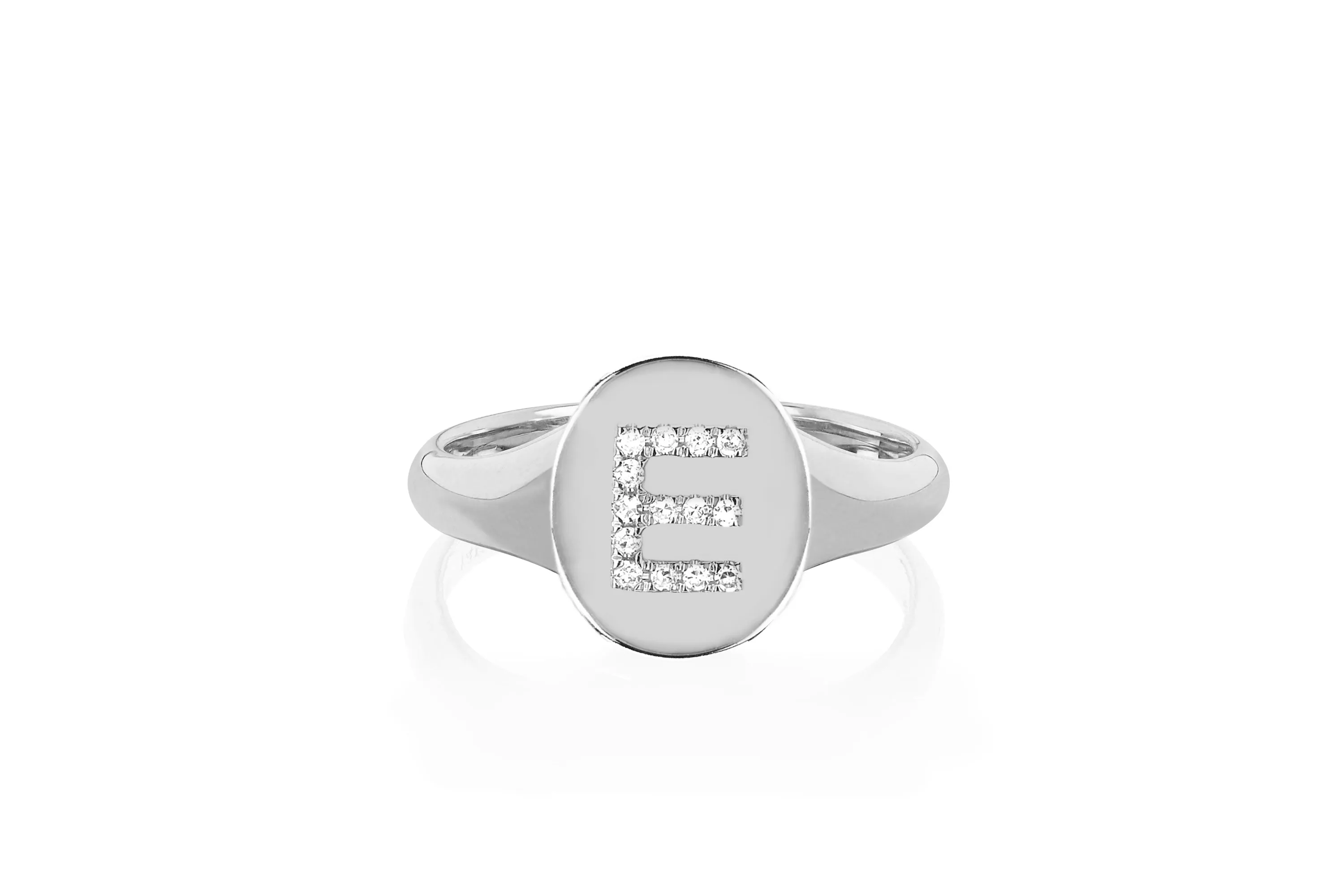 Gold & Diamond Initial Signet Ring sold by EF Collection
