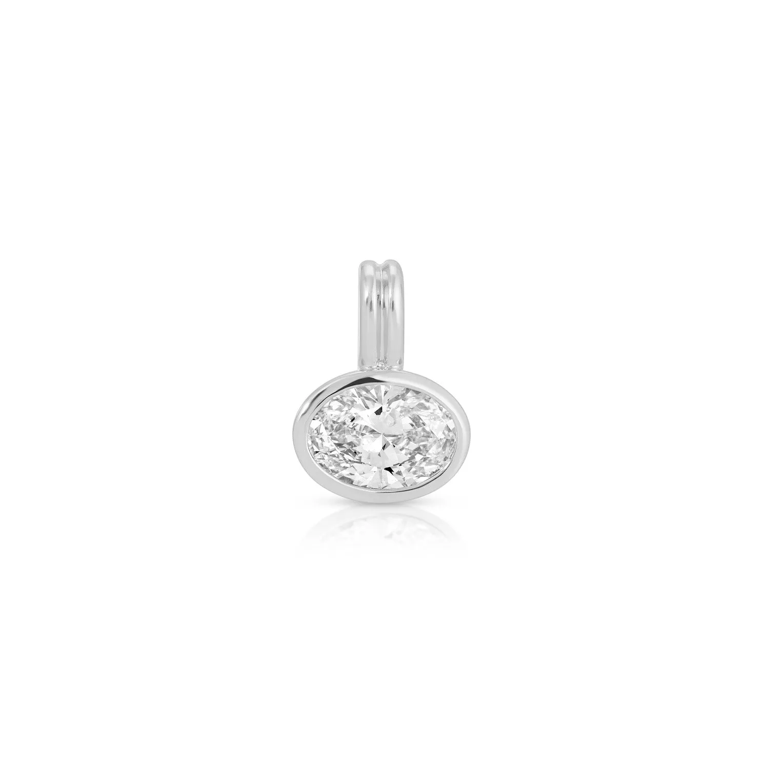 Bezel Set Oval Diamond Clip Charm sold by EF Collection