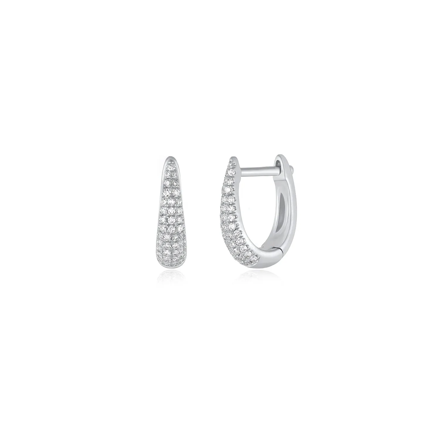 Diamond Mini Maeve Huggie Earrings sold by EF Collection product image thumbnail 5