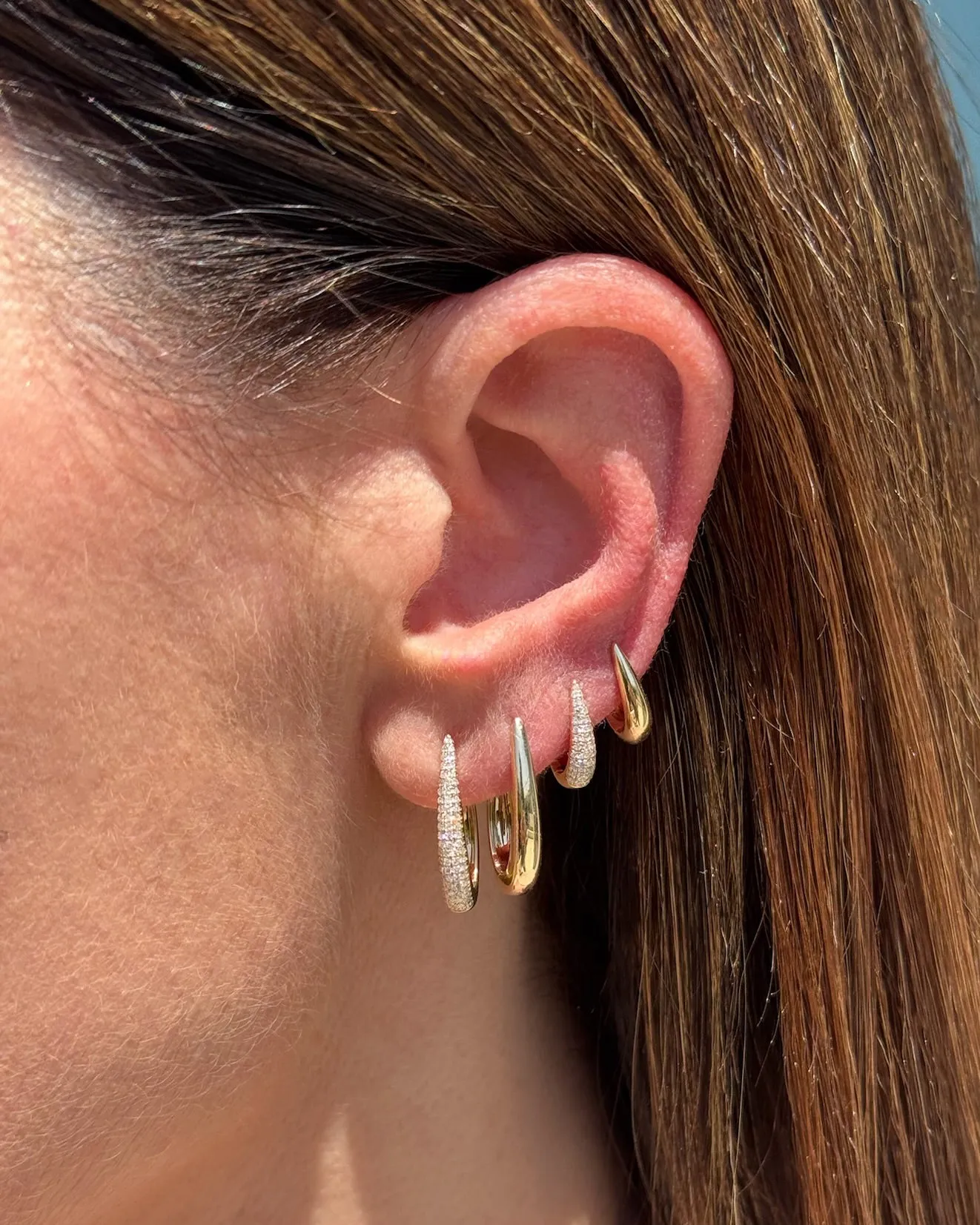 Diamond Mini Maeve Huggie Earrings sold by EF Collection product image thumbnail 4